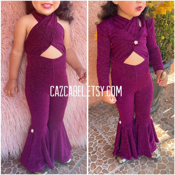 Toddler Selena inspired Halloween Purple Jumpsuit costume